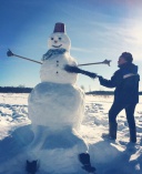 Гигантского снеговика слепили недалеко от Заволжска (ФОТО)