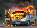 2 микроавтобуса сгорели в Ивановской области