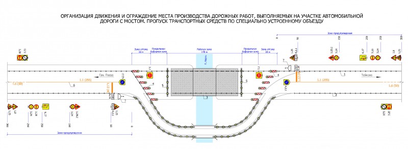 Схема объезда dwg