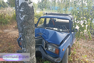 Нетрезвый автомобилист протаранил дерево в Гаврилово-Посадском районе (ФОТО)