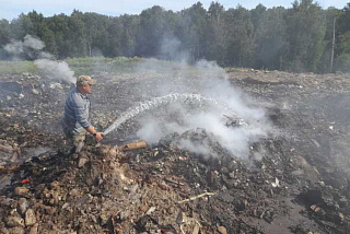 В Ивановской области продолжаются работы по ликвидации очагов тления на полигоне ТКО «Залесье» (ФОТО)