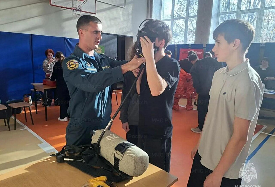 Пожарный из Пестяков рассказал старшеклассникам о профессии спасателя